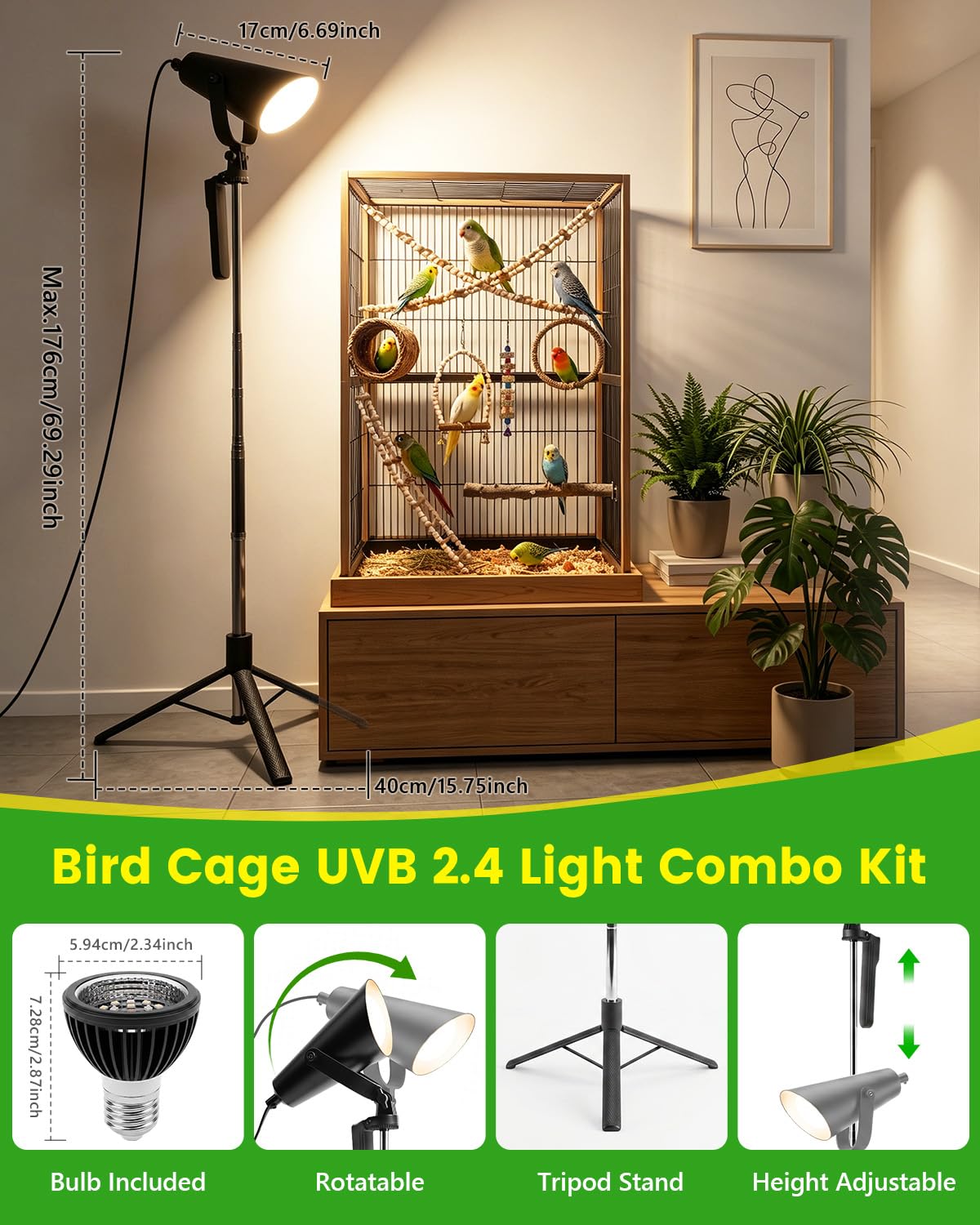 Bird Light with Adjustable Tripod Stand X146440