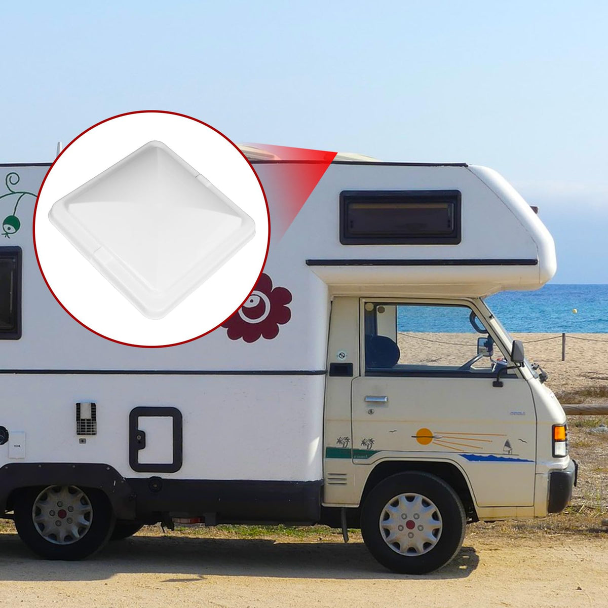2 Pack 14 Inch White RV Vent Covers V918058