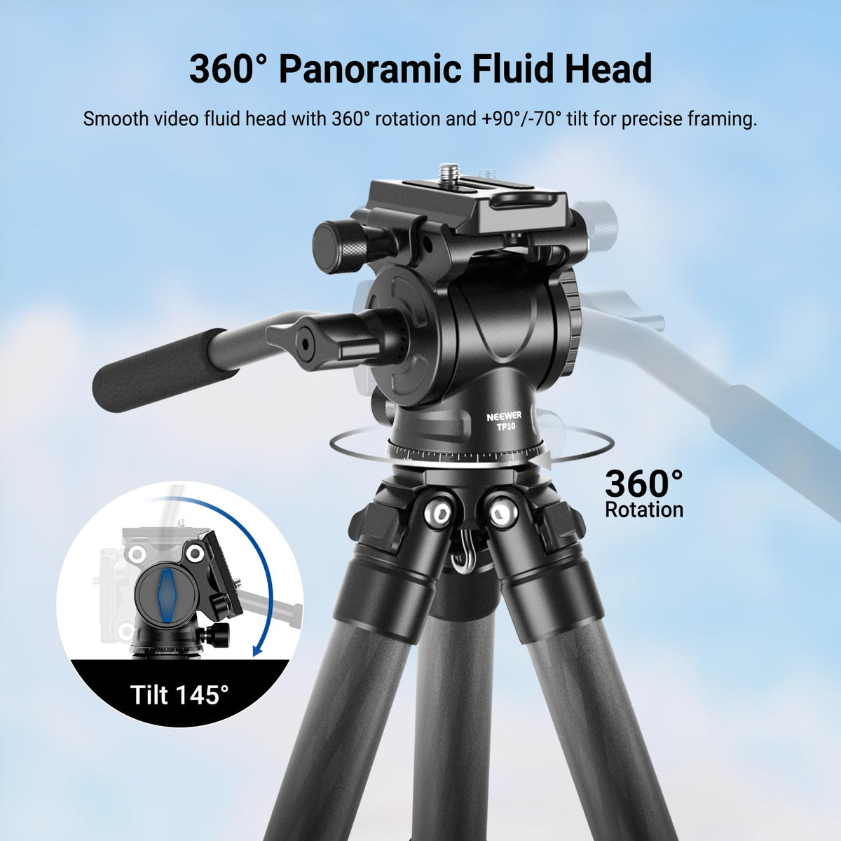 Carbon Fiber Desktop Mini Tripod with Video Fluid Head O93860