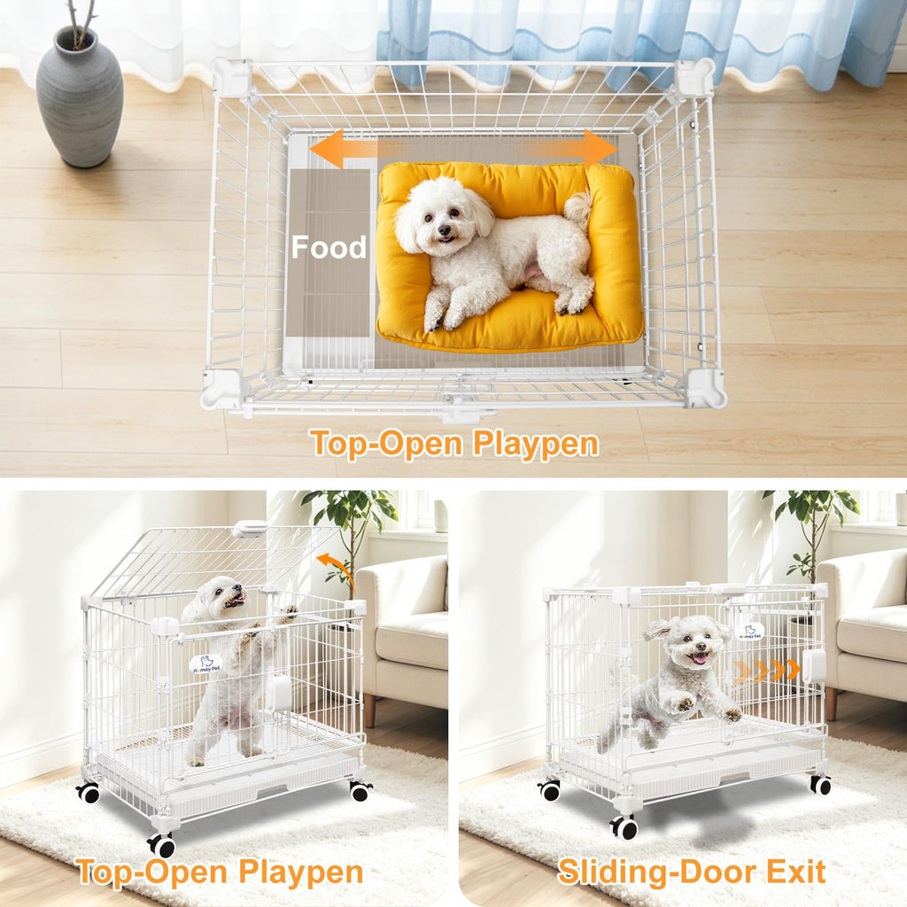 24 Inch White Puppy Crate E612