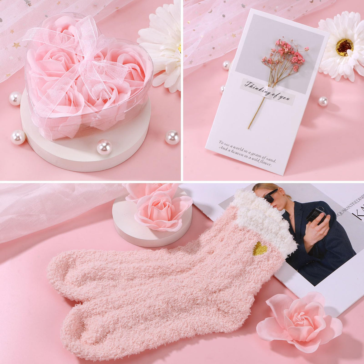 Pink Relaxing Spa Gift Set with Blanket D741