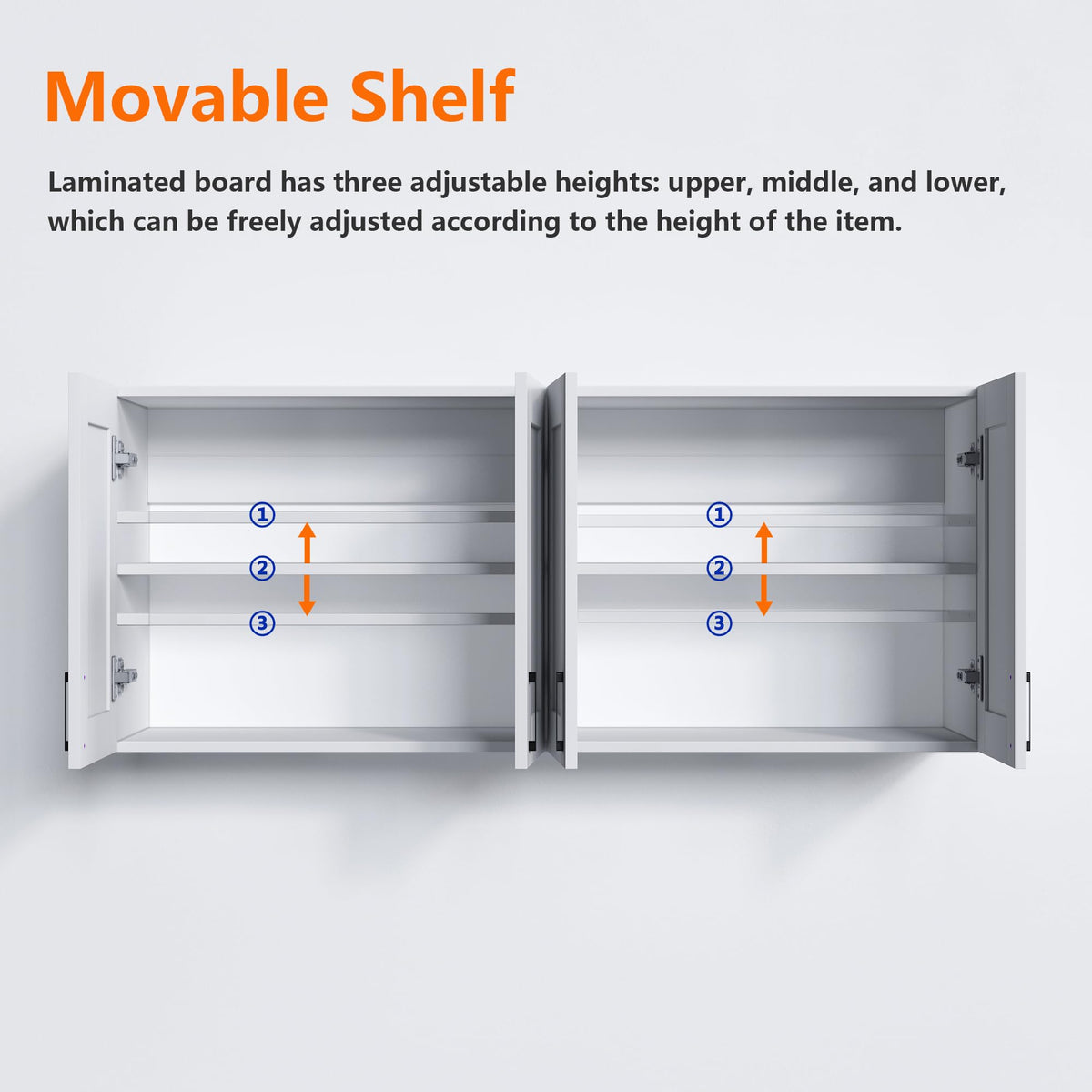 White Laundry Room Cabinets and Storage with 4 Doors and Adjustable Shelf Z702291