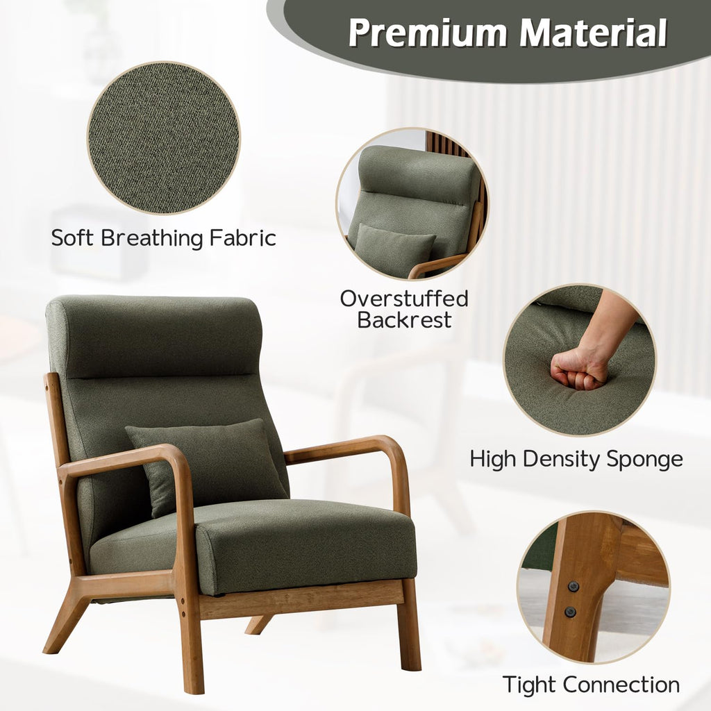 Green Mid Century Modern Accent Chair Set of 2 N288
