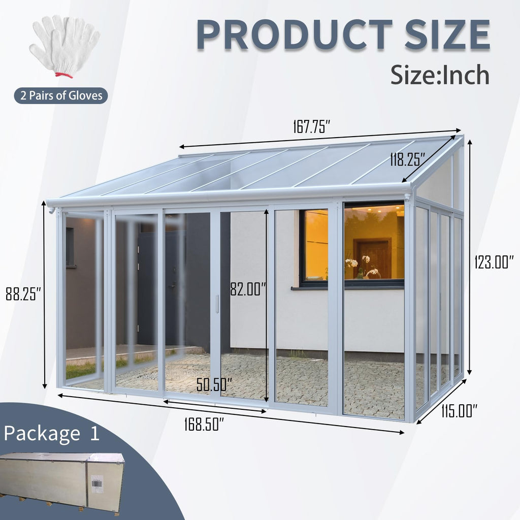 10x14 FT Wall Mounted Sunroom Kit W12416