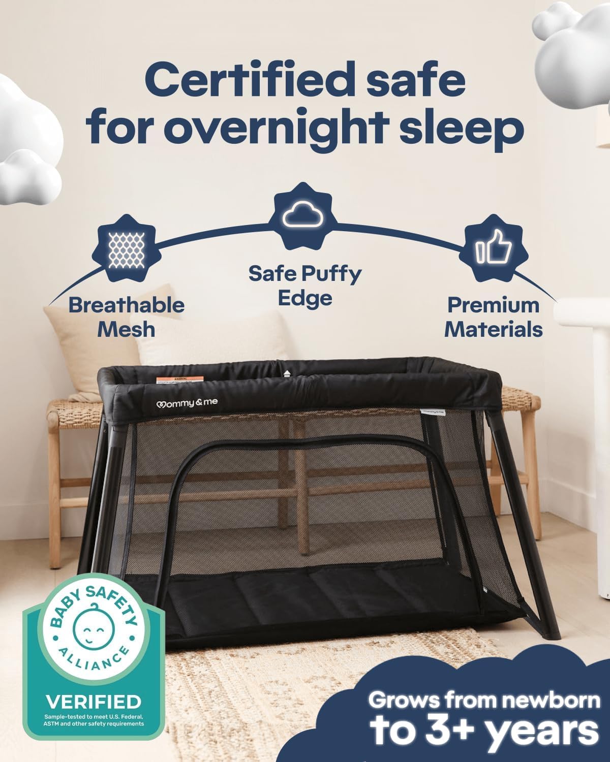 Black Travel Crib R768842