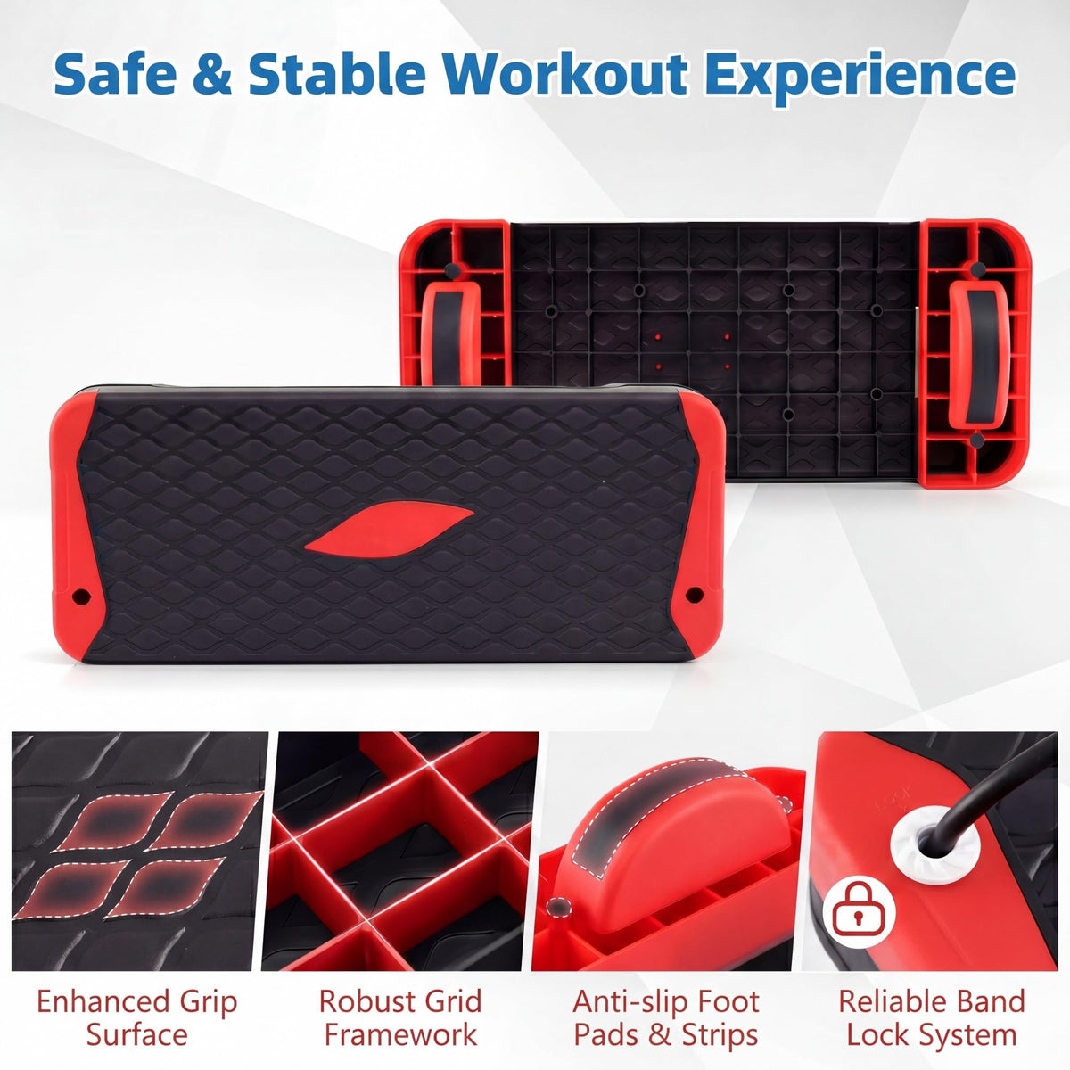Aerobic Step Platform with Risers & Resistance Bands I8528