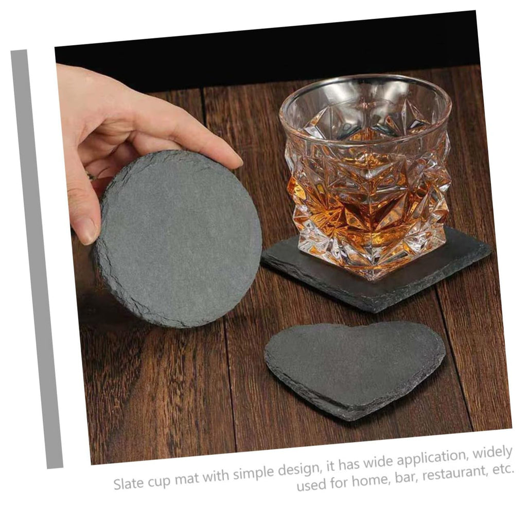 Black 12pcs Natural Stone Coasters S5807