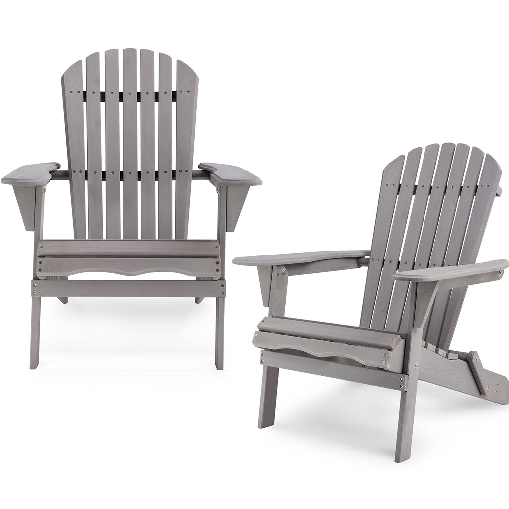 Wood Folding Adirondack Chair Set of 2 Solid Cedar O461564