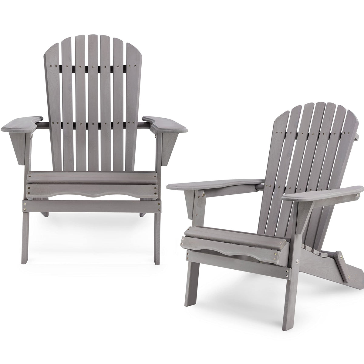 Wood Folding Adirondack Chair Set of 2 Solid Cedar O461564