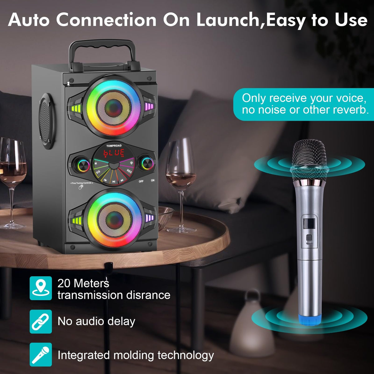60W Portable Bluetooth Speaker with Subwoofer N476