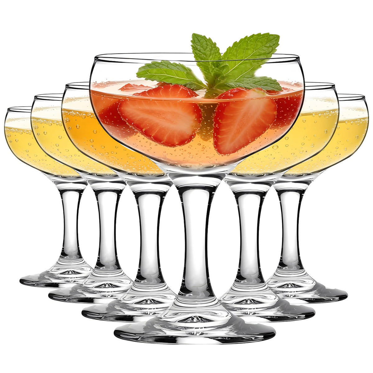 Clear 5.07 oz Stemmed Cocktail Glasses Set of 6 C458429
