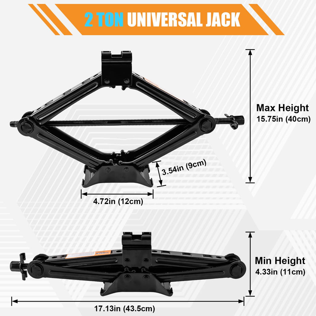 2 Ton Scissor Jack Kit with Lug Wrench H7535