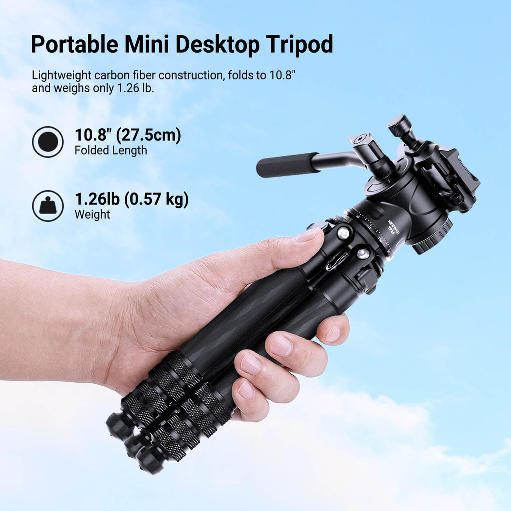 Carbon Fiber Desktop Mini Tripod with Video Fluid Head O93860