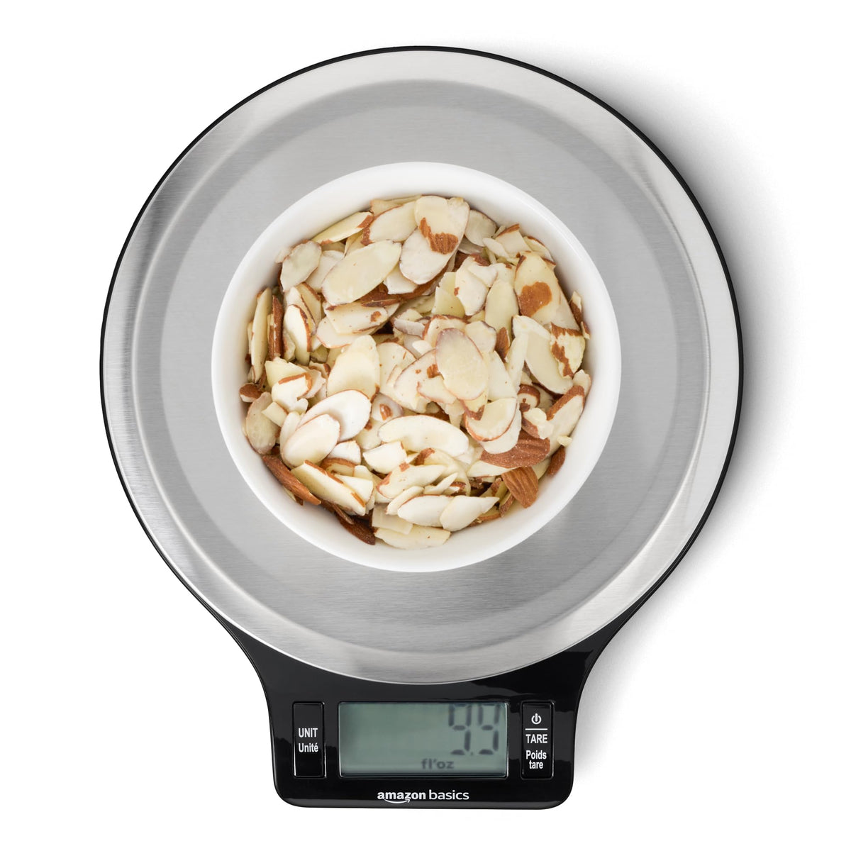 Digital Kitchen Scale with LCD Display, Black and Stainless Steel C9379