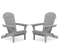 Wood Folding Adirondack Chair Set of 2 Solid Cedar O461564