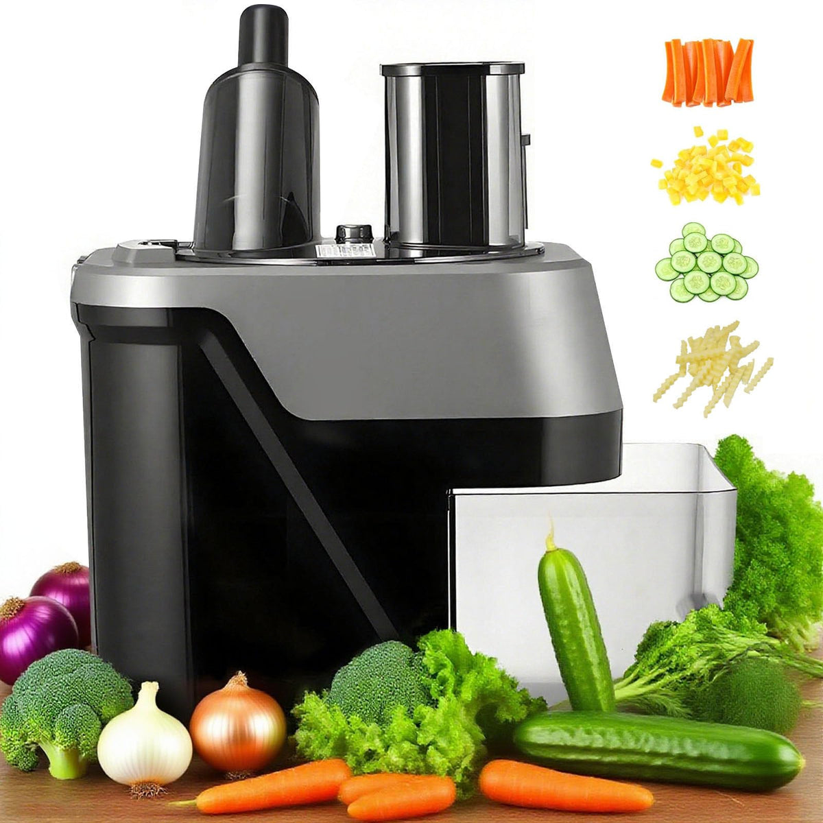 4 in 1 Electric Vegetable Chopper with 4 Stainless Steel Blades B747580