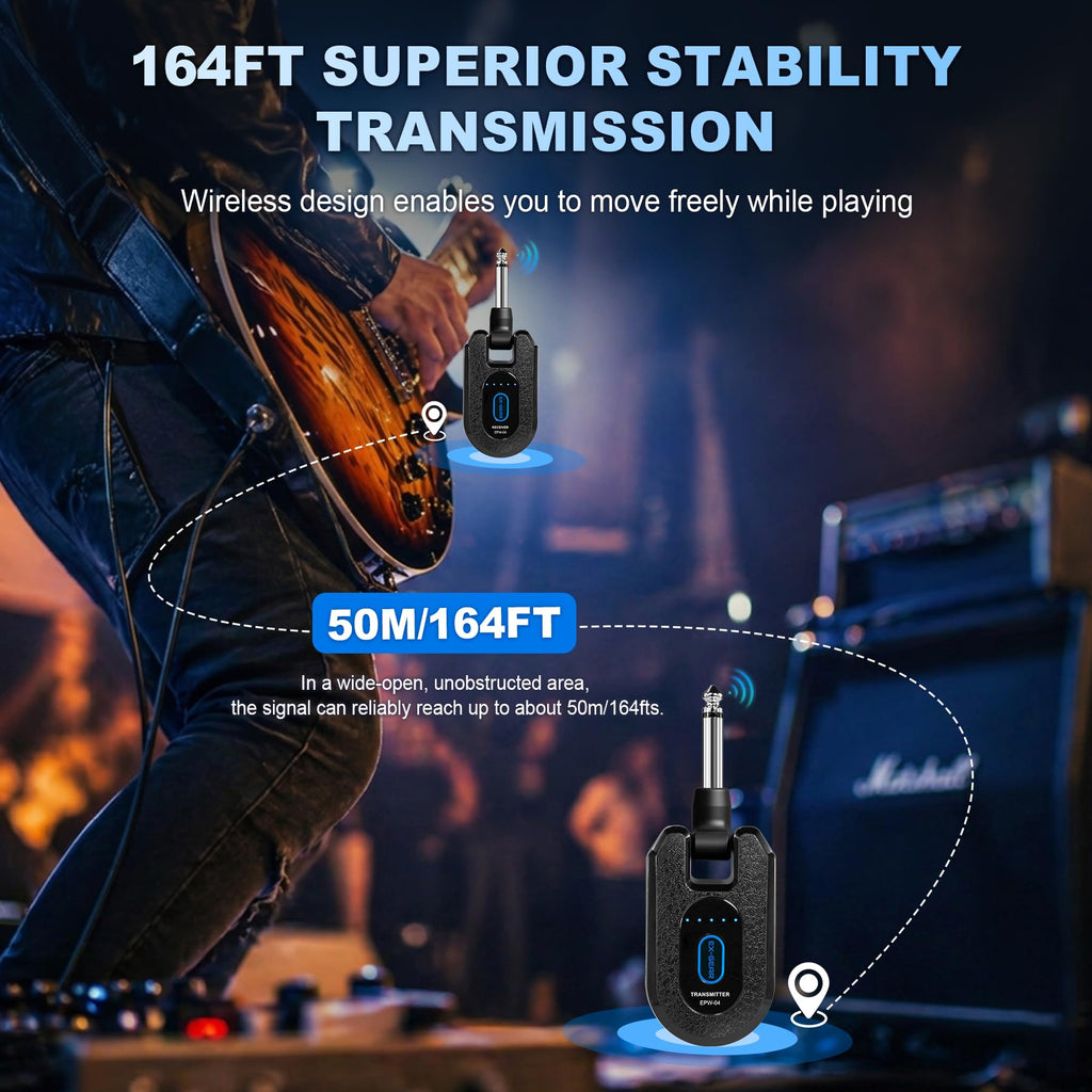 Wireless Guitar System 2.4GHz for Electric Guitar Bass P2027