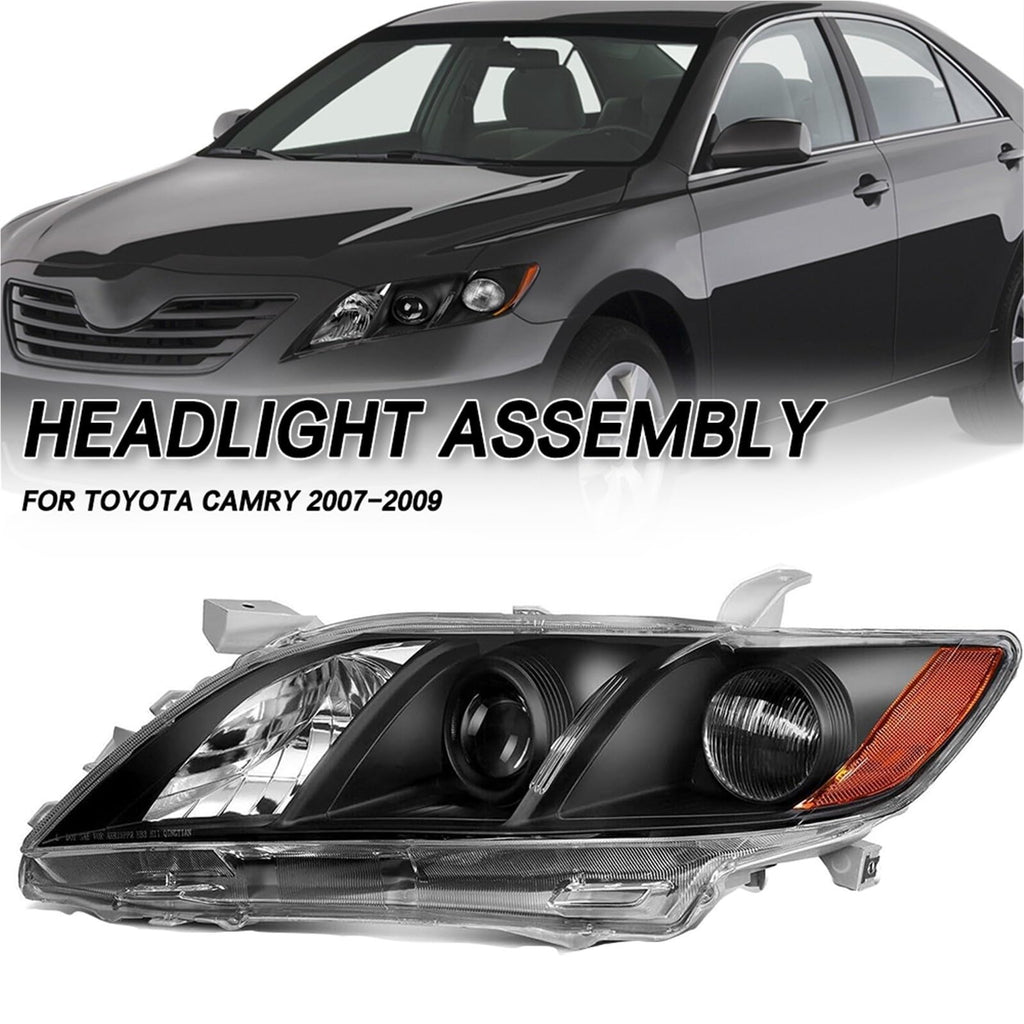 Toyota Camry Front Bumper Headlight Black Housing 1 Pair Z41195