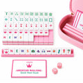 Pink Mini Travel Mahjong Tile Set with Racks and Bag R33629