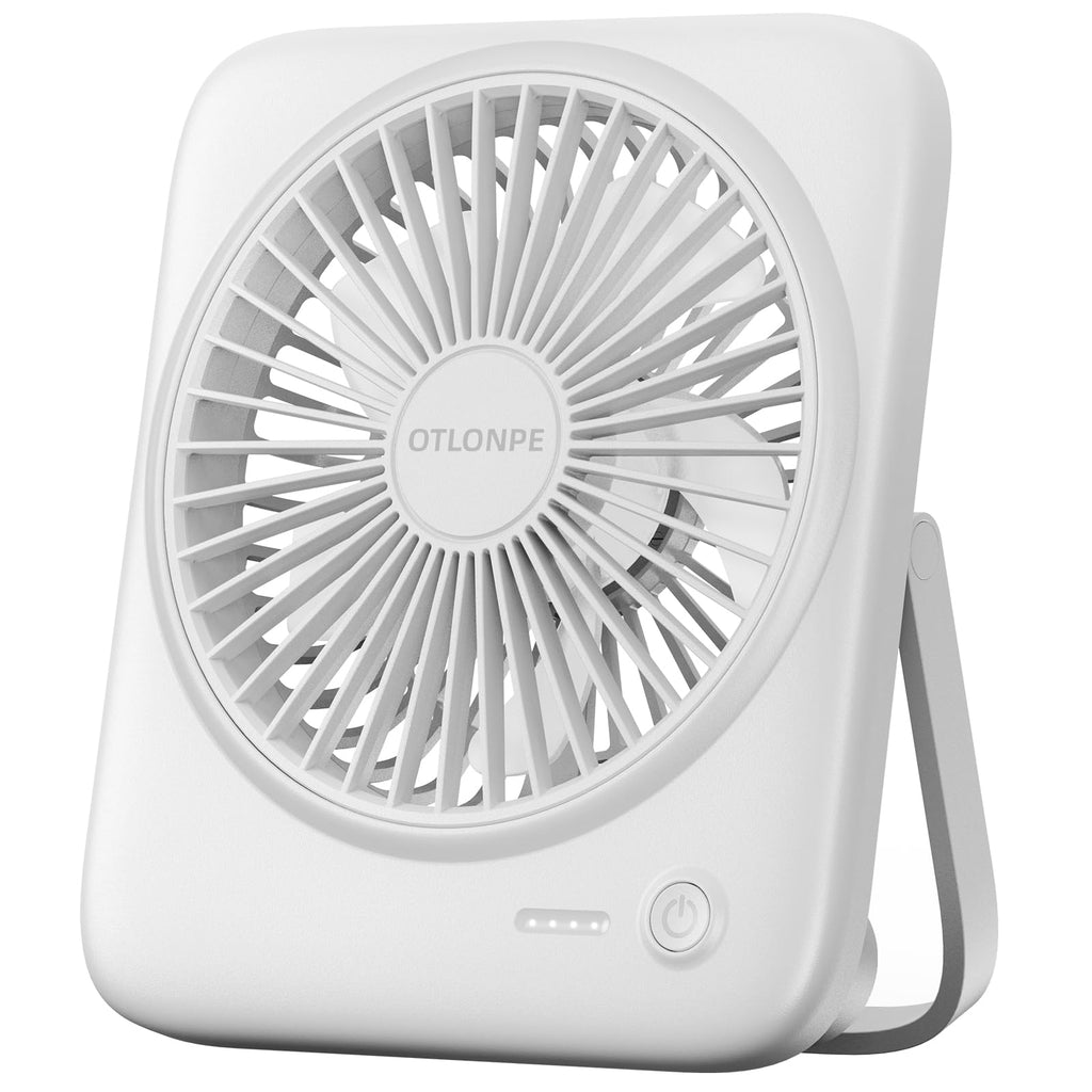 Portable Rechargeable Desk Fan 4000mAh 4-Speed 6.5 Inch White F61267