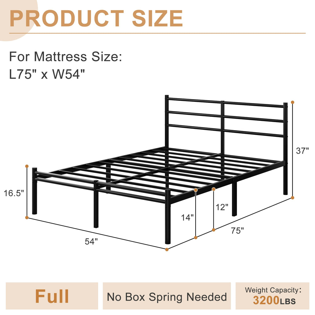 Full Size Bed Frame with Headboard and Footboard F54752