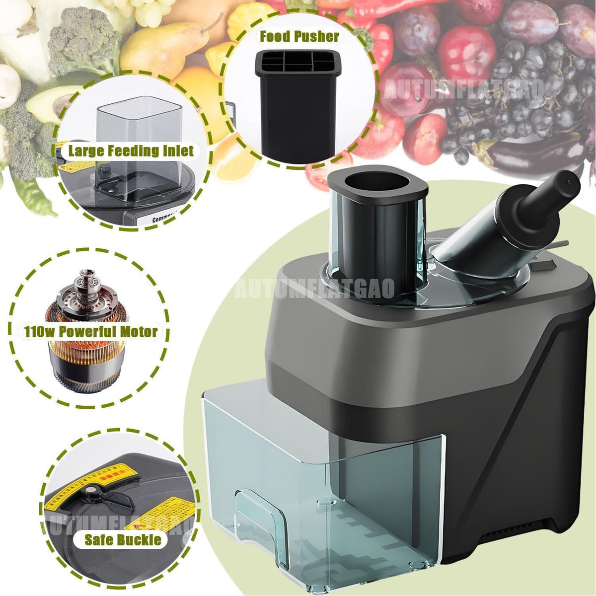 4 in 1 Electric Vegetable Chopper with 4 Stainless Steel Blades B747580
