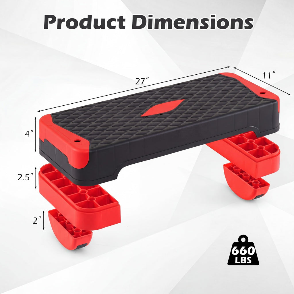 Aerobic Step Platform with Risers & Resistance Bands I8528