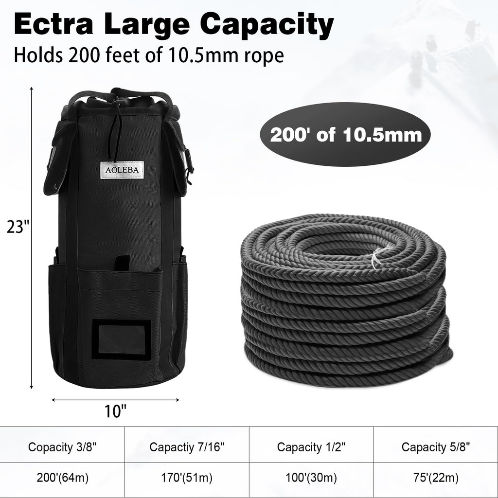 Arborist Rope Storage Bag Large Capacity 1680D Thicken Nylon with Hand Straps X86651