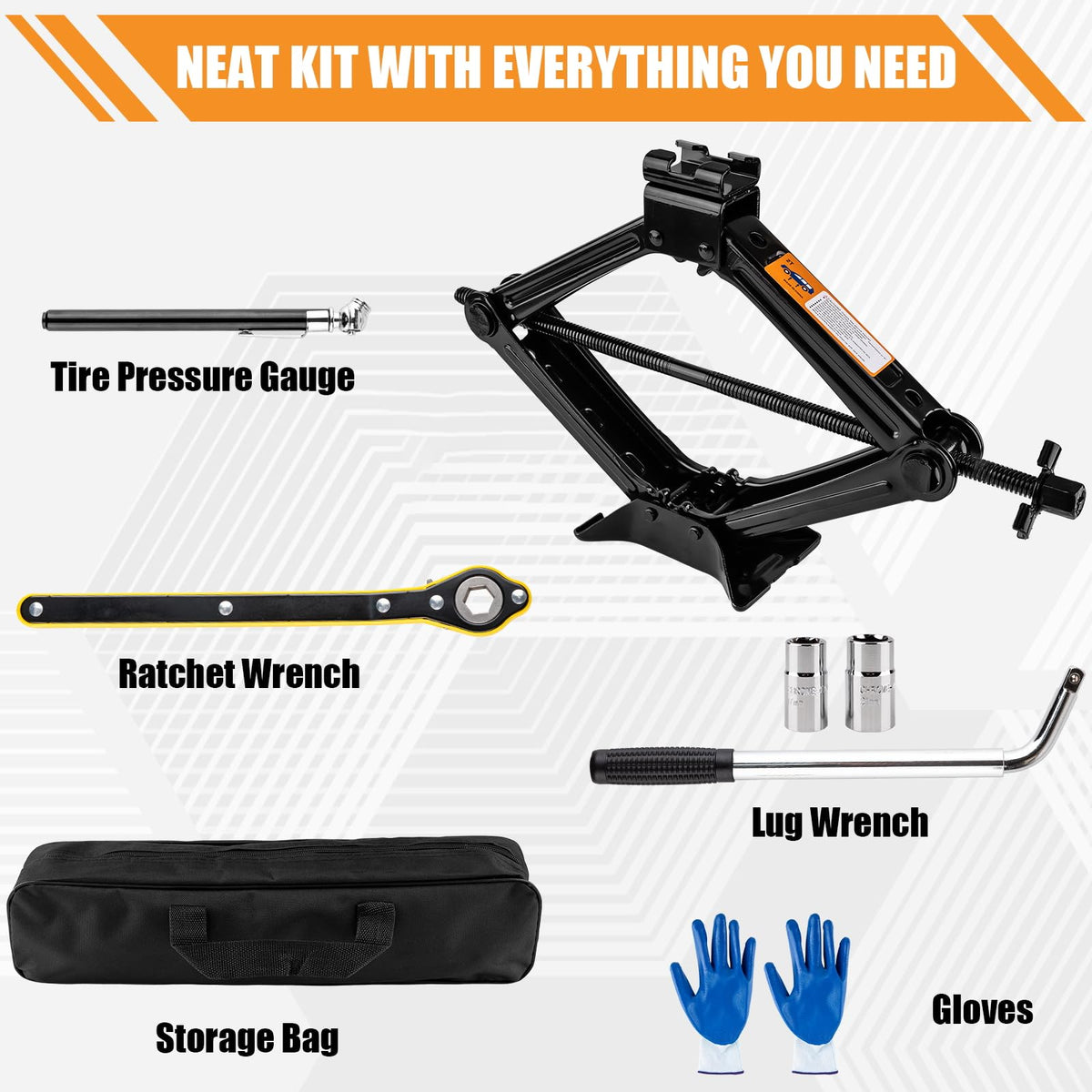 2 Ton Scissor Jack Kit with Lug Wrench H7535