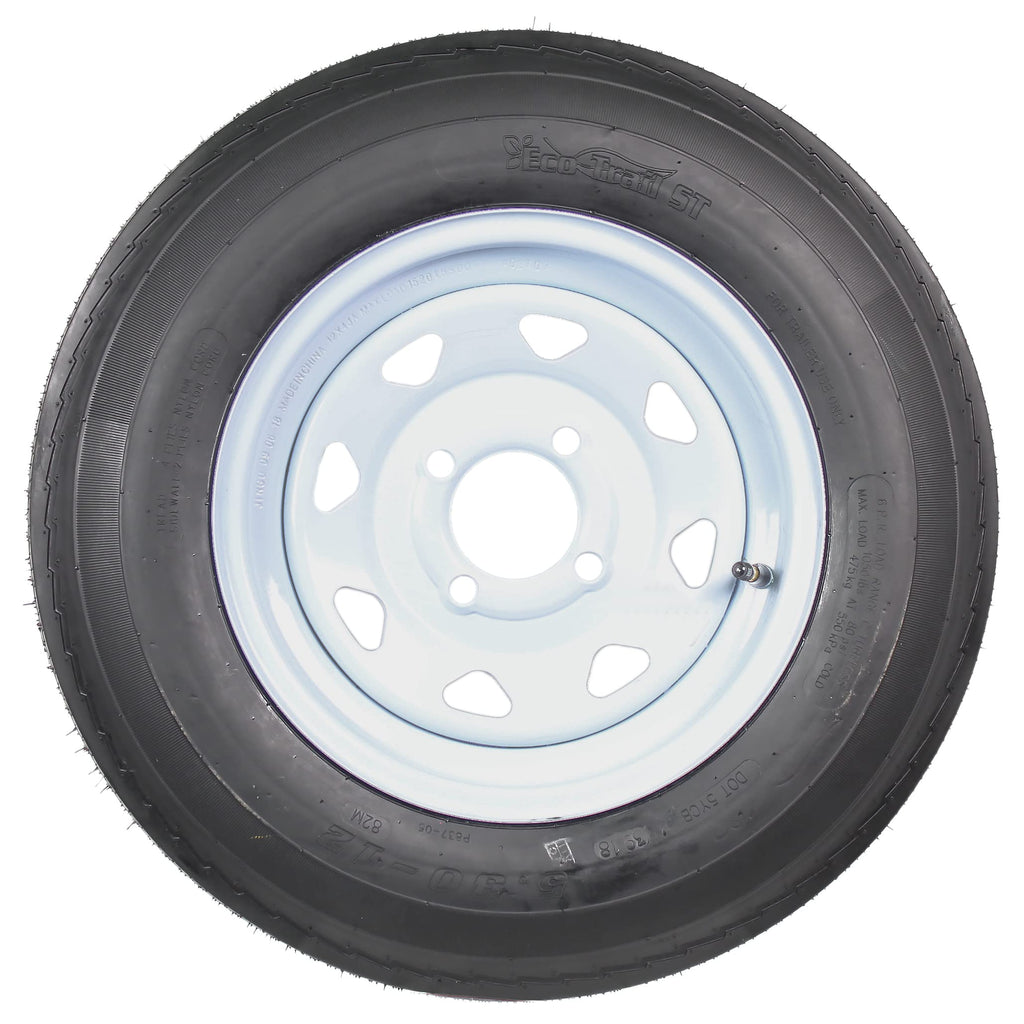 Trailer Tire Rim Assembly 5.30-12 Load C 4 Lug White Z383934
