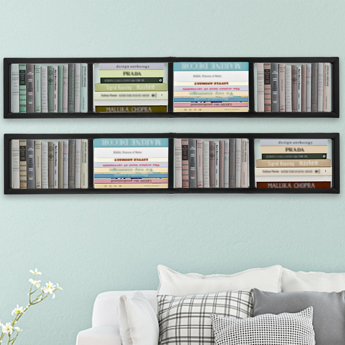 34" Wall Mount Media Storage Rack, CD DVD Organizer Metal Floating Shelf P112812