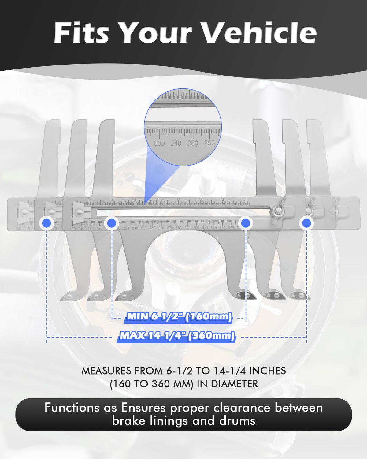 Drum Brake Measuring Tool Silver T213