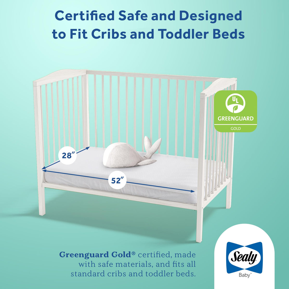 Infant & Toddler Crib Mattress, 204 Coils, Waterproof Breathable N2304