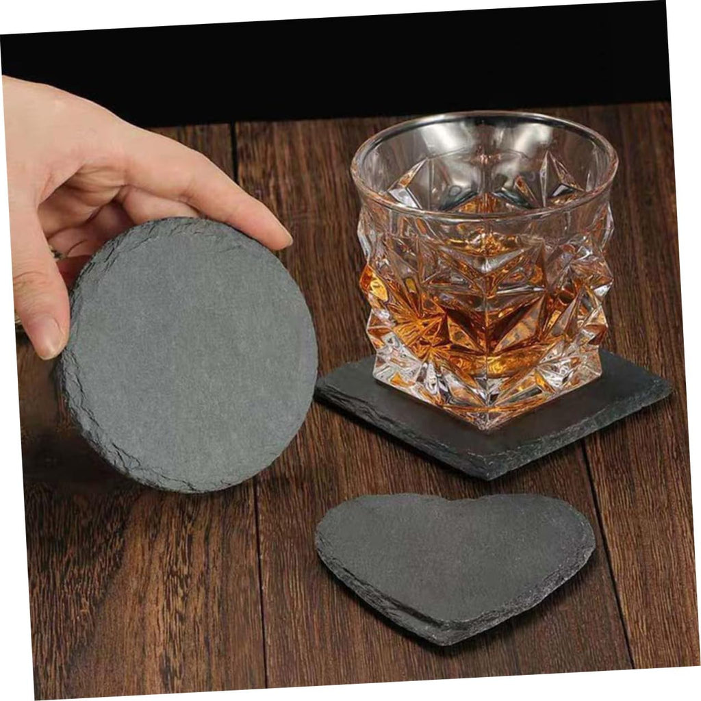 Black 12pcs Natural Stone Coasters S5807