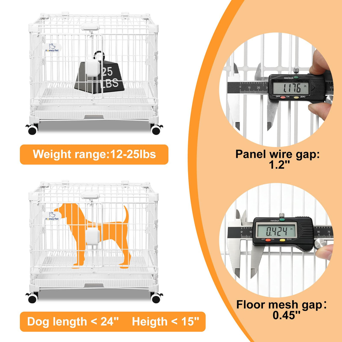 24 Inch White Puppy Crate E612