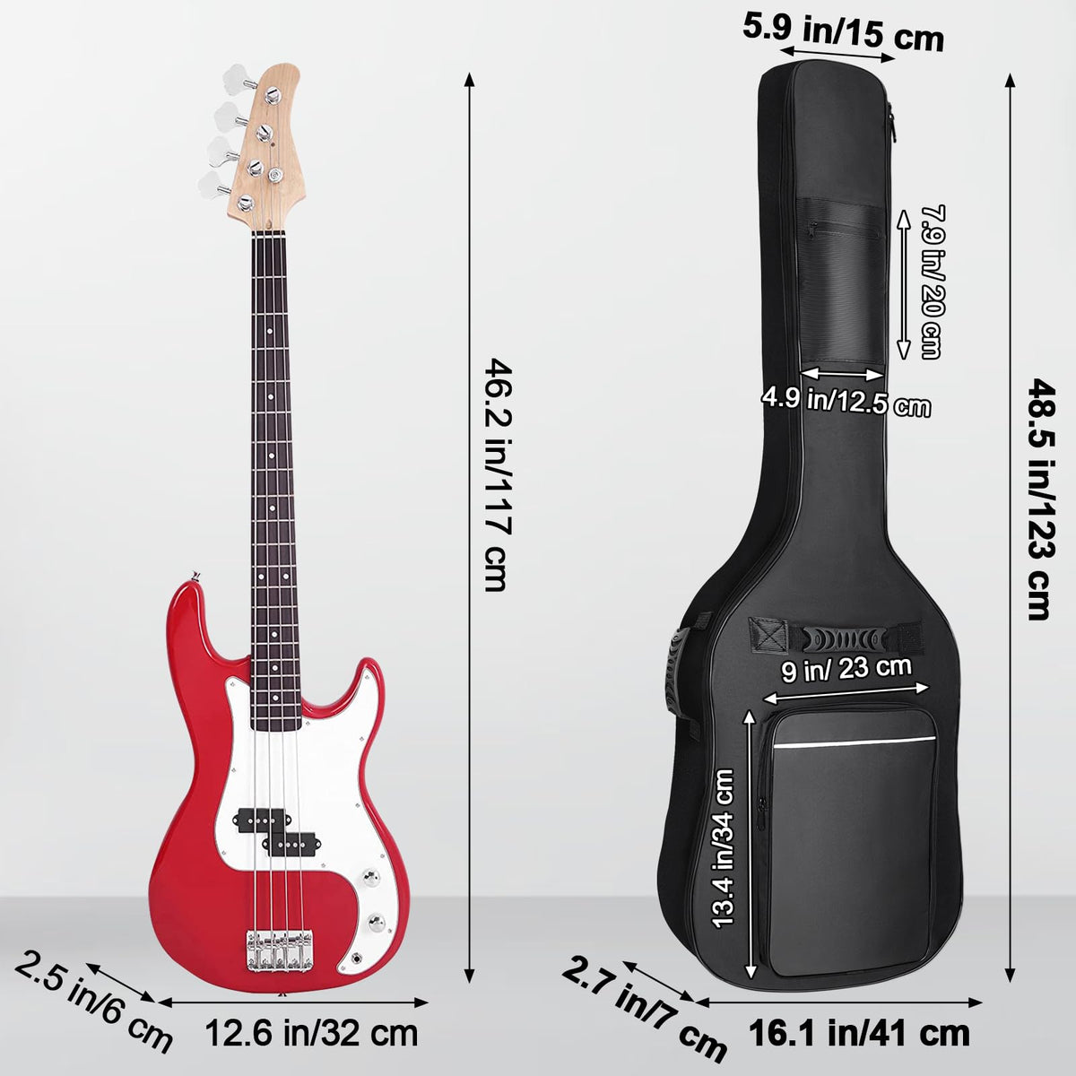 Black Waterproof Bass Guitar Gig Bag F9149