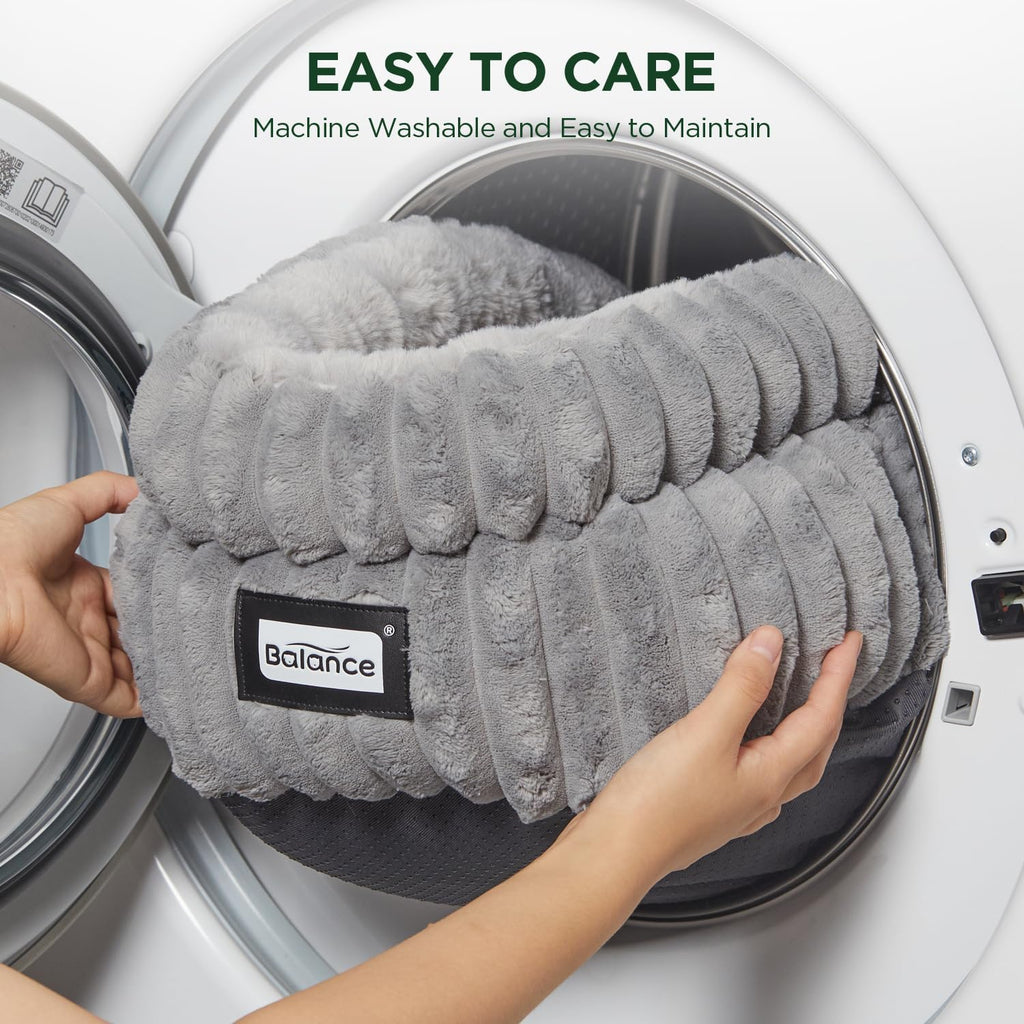 Washable Round Plush Cat Bed K39281