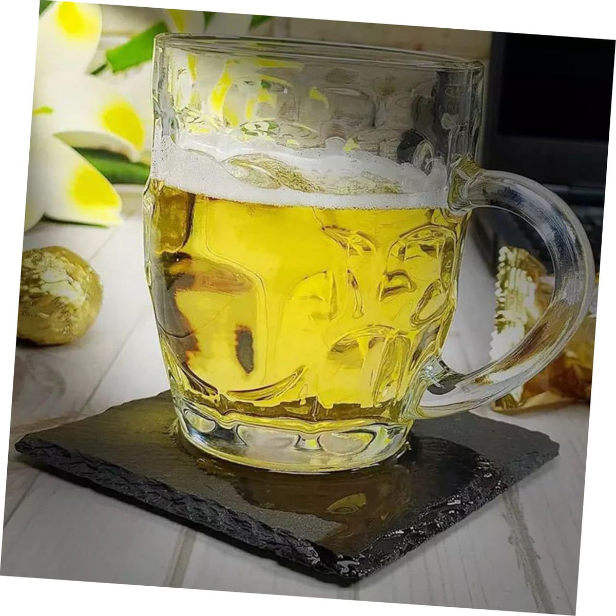 Black 12pcs Natural Stone Coasters S5807