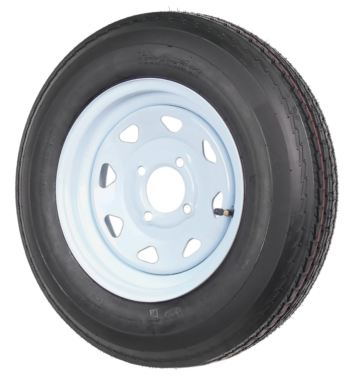 Trailer Tire Rim Assembly 5.30-12 Load C 4 Lug White Z383934