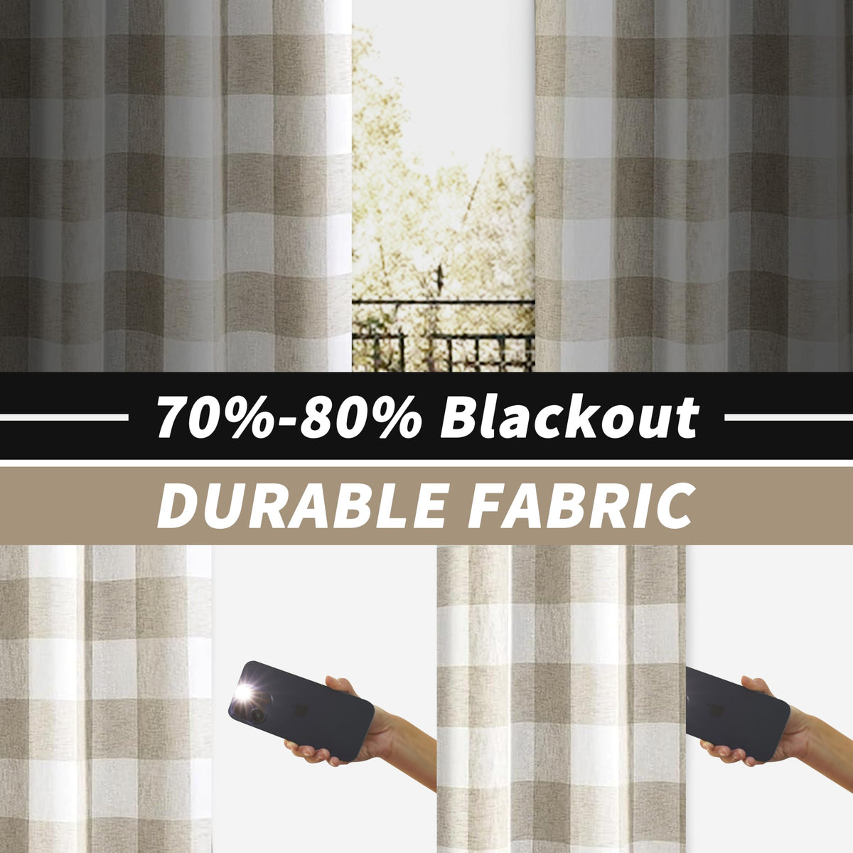Buffalo Plaid Blackout Curtains 2 Panels H397974