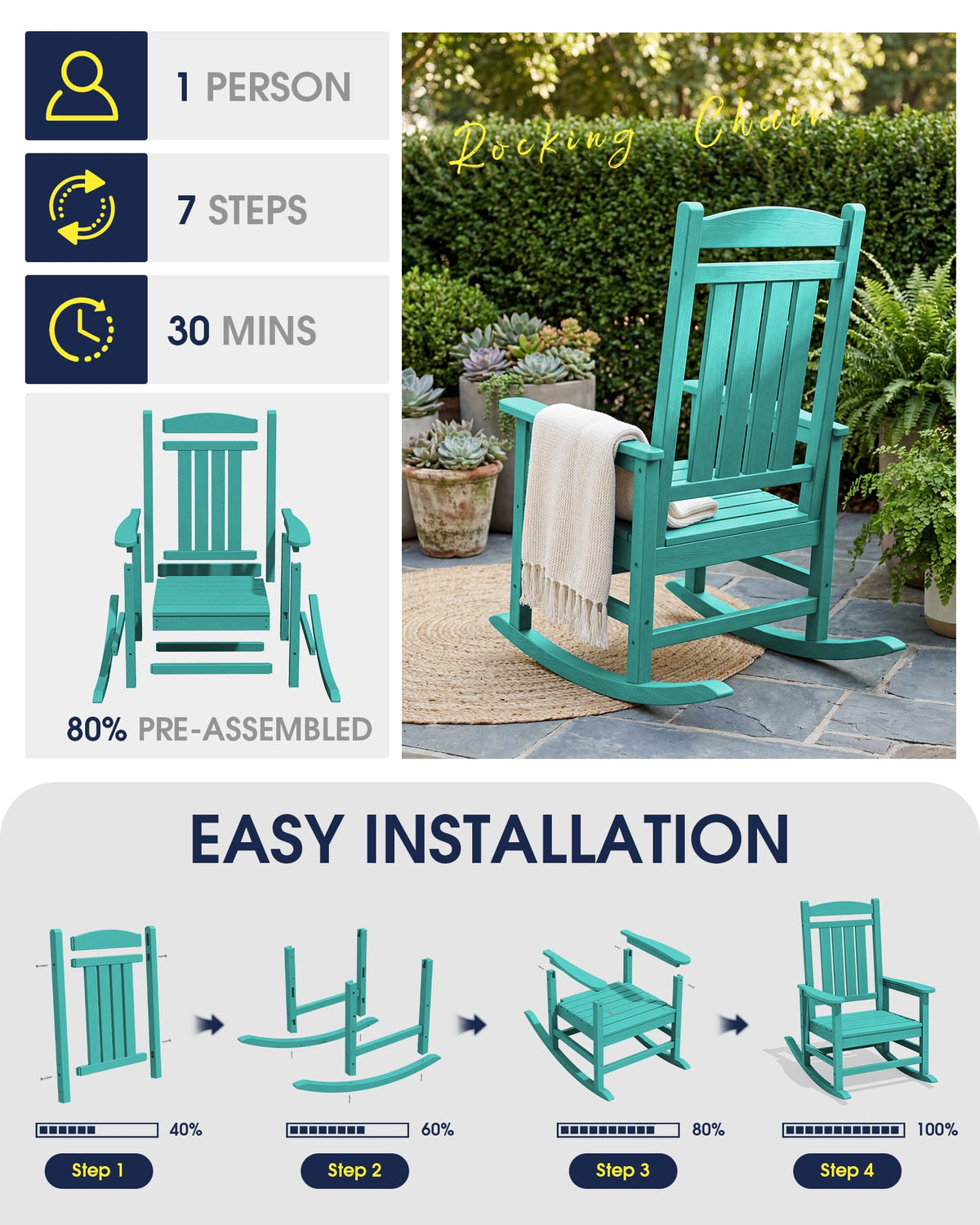 Oversized Outdoor Rocking Chair M14892