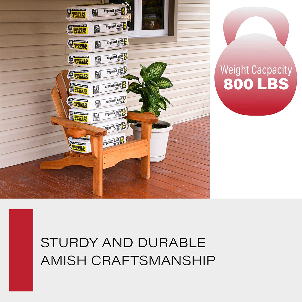 Heavy Duty Adirondack Chair with Cup Holders B5459