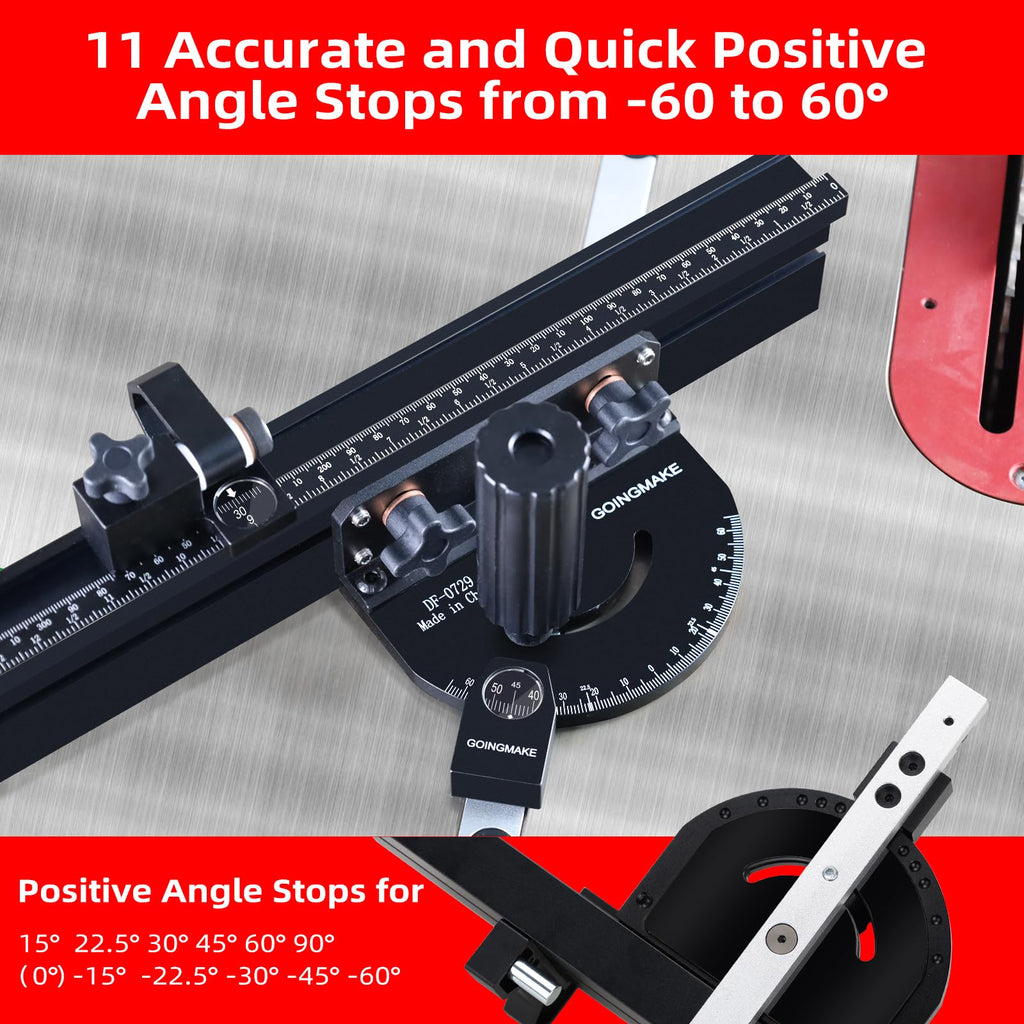 Compact Table Saw Miter Gauge with 14 Inch Fence K772