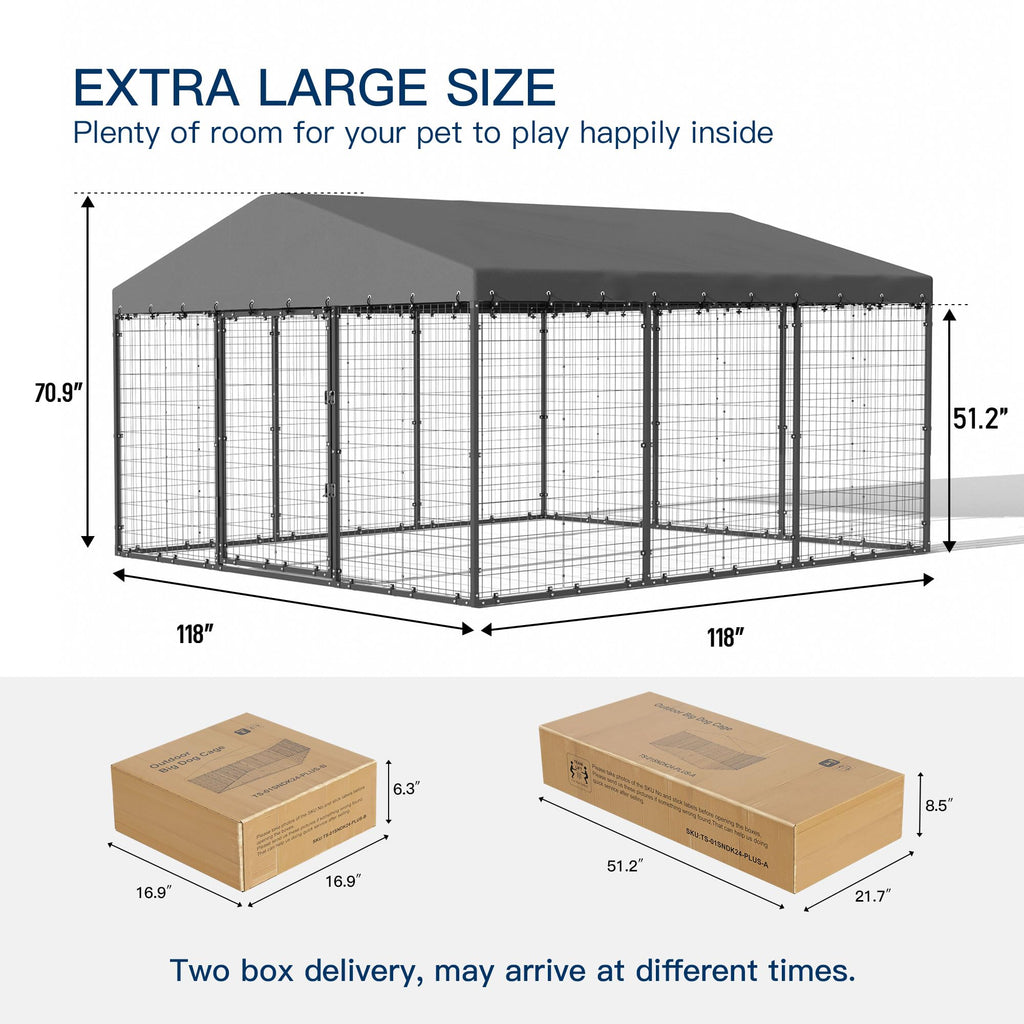 10' x 10' Outdoor Dog Kennel with Roof V984968