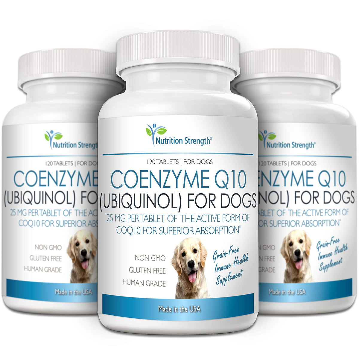 Coenzyme Q10 for Dogs Grain-Free Supplement, 120 Chewable Tablets R2661