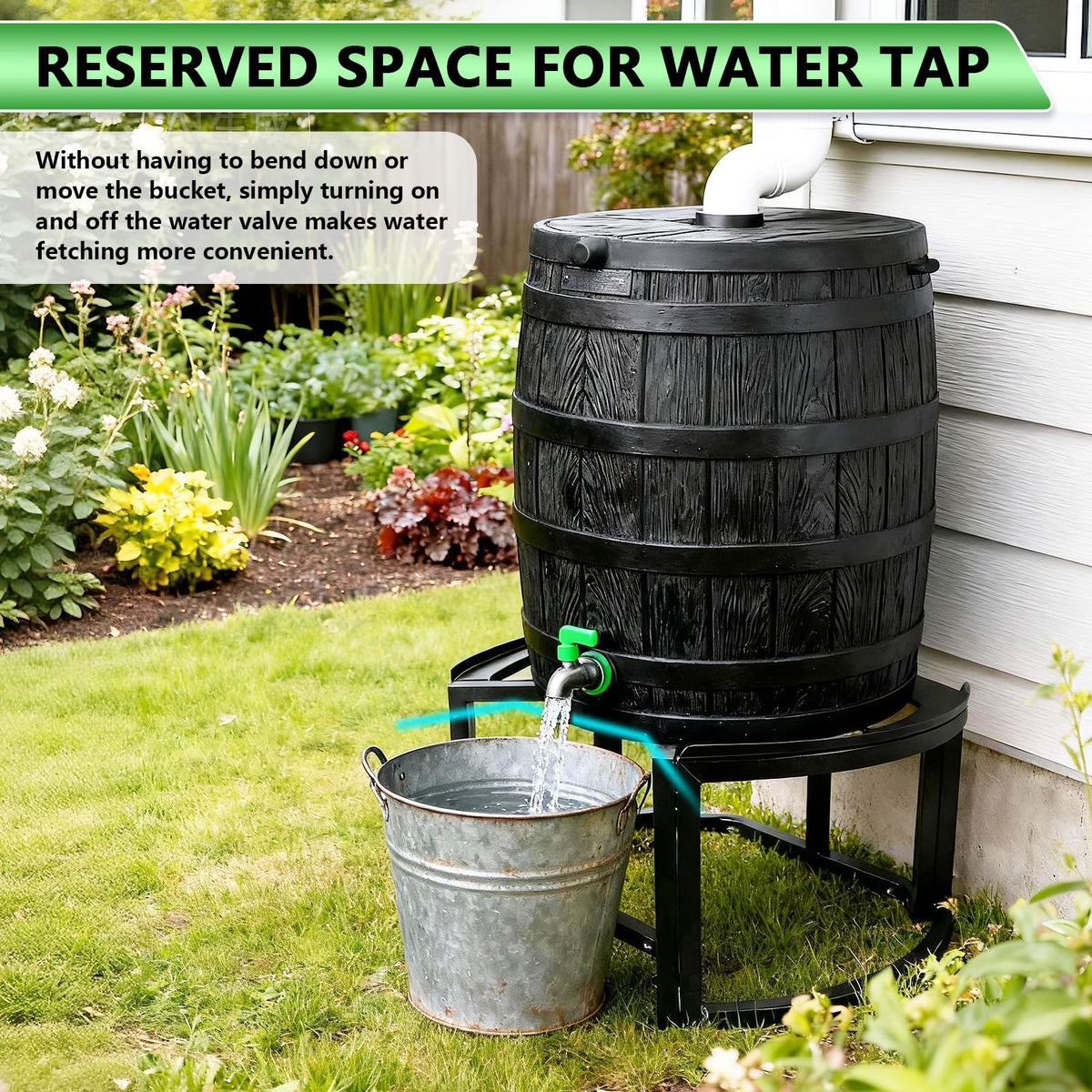 Heavy-Duty Stainless Steel Rain Barrel Stand W550