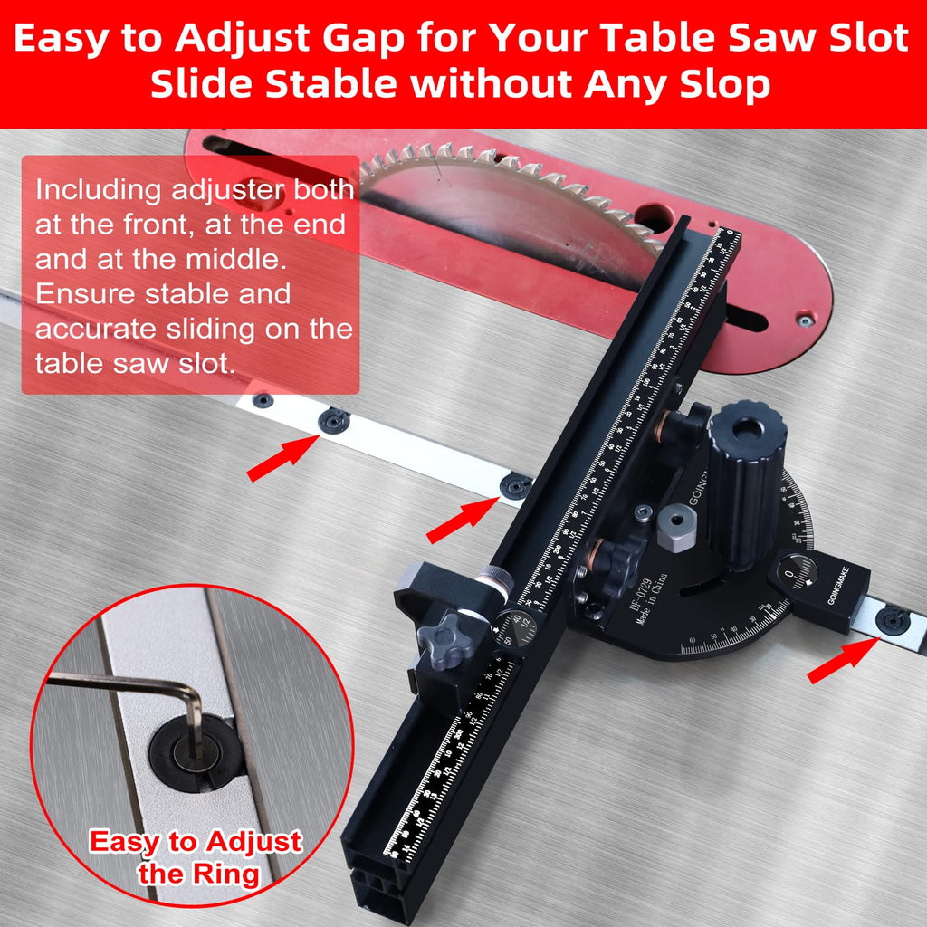 Compact Table Saw Miter Gauge with 14 Inch Fence K772