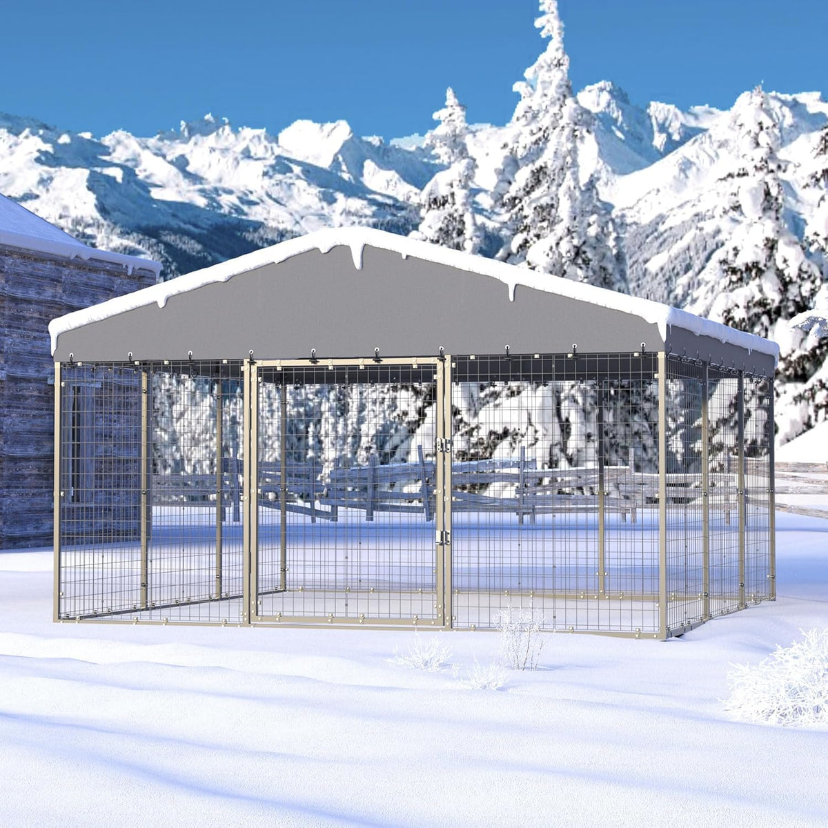 10' x 10' Outdoor Dog Kennel with Roof V984968