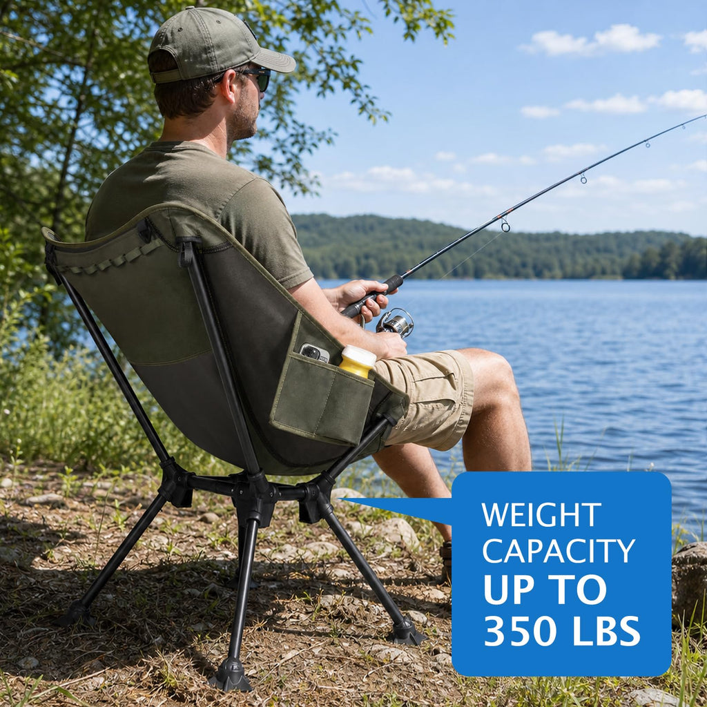 2 Pack Green Folding Camping Chair with Storage Bag M164007