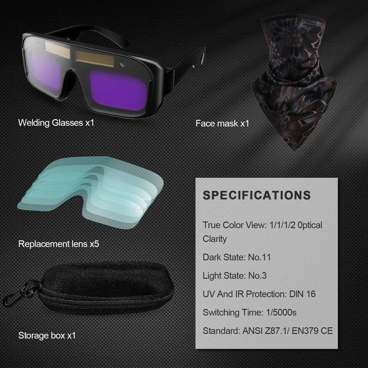 Auto Darkening Welding Goggles R524